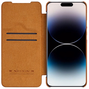Kott Nillkin Qin Pro Nahast Apple iPhone 14 Pro Max pruun