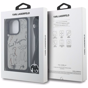 KARL LAGERFELD ümbris jaoks IPHONE 16 PRO MAX KLHCP16XPGGRMPCG compatible with MagSafe (CRSSBY Grained PU W/ Pattern & Logo) hall