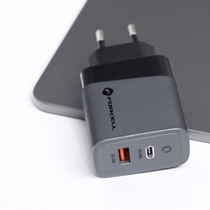 Phone laadija Forcell F-Energy GaN USB C + USB A QC4.0 PD 4A 45W VT-39 hall