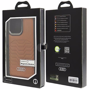 Audi Synthetic Leather ümbris with MagSafe jaoks iPhone 14 Pro Max - brown