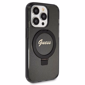 Guess Ring Stand Script Glitter MagSafe ümbris jaoks iPhone 13 Pro / 13 - must