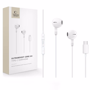 Tech-Protect Ultraboost Core G4 juhtmega kõrvaklapid USB-C pistikuga – valge