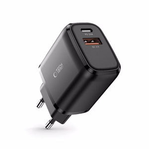 Tech-Protect C20W Laadija USB-C PD 20W / USB-A QC 3.0 - must