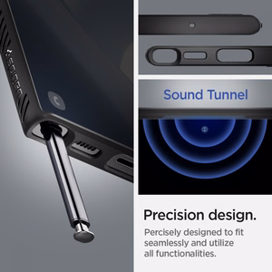 Spigen Liquid Air ümbris Samsung Galaxy S22 Ultra jaoks - matt must