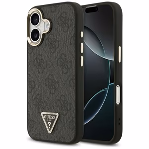 GUESS ümbris jaoks IPHONE 17 compatible with MagSafe GUHMP17SP4GTDGMK (4G PU W/ Triangle Logo) kuldne must