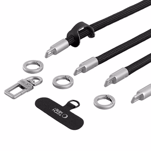Tech-Protect C10S Rope Phone Lanyard - Black and Titanium
