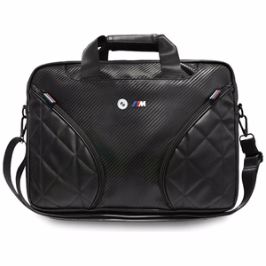 BMW Carbon Pockets & Metal Logo 16" Laptop Bag - must