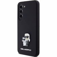 Karl Lagerfeld Silicone Karl&Choupette Metal Pin ümbris jaoks Samsung Galaxy S23 - must