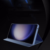 Hard flip ümbris jaoks Samsung Galaxy S23 FE läbipaistev View Ümbris - must