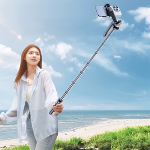 Selfipulk WH181-Y1S 1.75m alumiiniumisulamist teleskoopstatiiv telefonihoidikuga - must