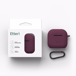 Etteri silikoonümbris AirPods 4 jaoks, tume kirsipunane