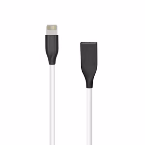 Silicone Kaabel USB- Lightning, 1m (valge)
