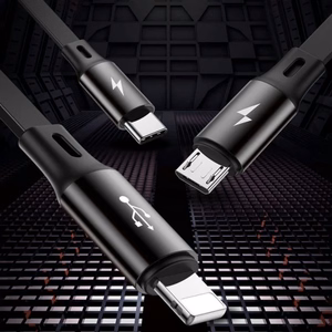 USB kaabel Baseus 3in1 must 35cm / 120cm