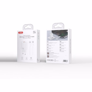 XO CE40 PD 20W seinalaadija, 1x USB-C, 1x USB, valge + USB-C–USB-C kaabel