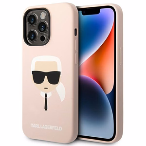 Karl Lagerfeld KLHCP14LSLKHLP iPhone 14 Pro 6.1 "hardcase roosa / roosa Silicone Karl`s Head