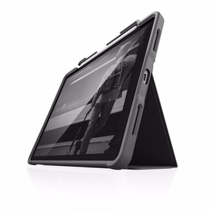 STM Dux Plus vastupidav MIL-STD-810G ümbris Apple Pencil hoidjaga iPad Air 11 M3 2025 / M2 2024 / iPad Air 10.9 5-4 gen 2022-2020 jaoks, must