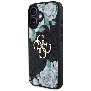 Guess Grained Roses Big 4G logo ümbris jaoks iPhone 16 - must