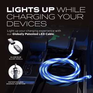 STATIK PowerPivot Pro, Glowing LED Cabel, USB-C to USB-C, 1m, Black
