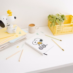 Snoopy Lazy Days A5 märkmik plüüskaanega