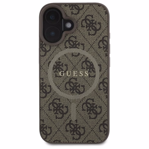 Guess 4G Ring Classic Logo MagSafe iPhone 16 Ümbris - Brown