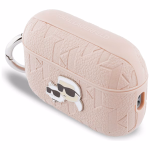 Karl Lagerfeld Monogram Karl & Choupette Head Ümbris for AirPods Pro 3 - roosa