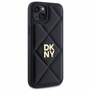 DKNY Quilted Stack Logo iPhone 15 Plus Ümbris - Must