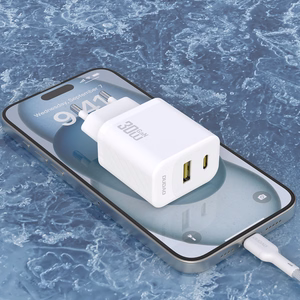 Dudao A27TCEU PD 30W GaN USB-A USB-C seinalaadija USB-C kaabliga - valge