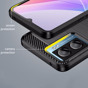 Carbon Case for Xiaomi Poco F4 5G paindlik silikoonist süsinikkate must