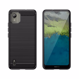 Carbon Ümbris silicone ümbris jaoks Nokia C110 - must