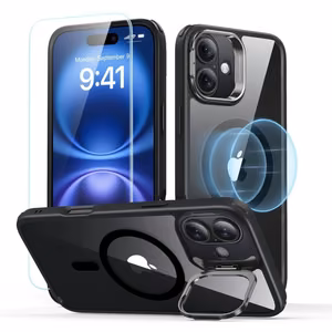 ESR Classic Hybrid Kickstand Halolock MagSafe iPhone 16 Plus + Karastatud klaas Ekraanikaitse - must