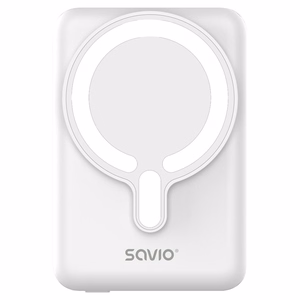Savio BA-13 akupank 10000 mAh juhtmevaba laadimine valge