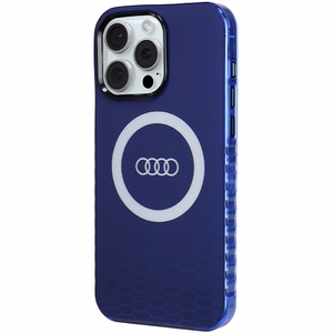 Audi IML Big Logo MagSafe чехол для iPhone 15 Pro Max - синий