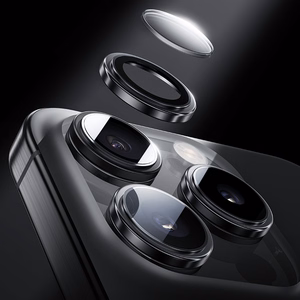 Benks Tempered glass Glass Warrior Lens Protector on camera jaoks Iphone 16 Pro/16 Pro Max (lens 3 pieces) hõbedane