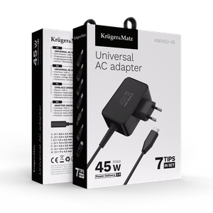 Kruger&Matz universaalne toiteadapter Power Delivery ja 7 otsikuga, 45 W