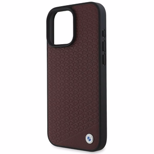 BMW Sign Leather Diamond Metal Logo MagSafe Ümbris jaoks iPhone 16 Pro Max - punane