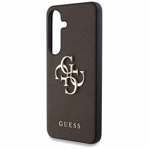Guess Grained Big 4G Logo Small Classic Logo ümbris jaoks Samsung Galaxy S25 Plus brown