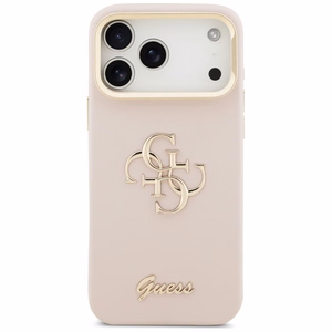 GUESS ümbris jaoks IPHONE 17 Pro Max GUHCP17XPCS4GSP (Grained PU Big 4G & Stand Camera) roosa