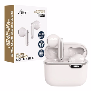 ART juhtmevaba kõrvaklapid bluetooth TWS + dokkimisjaam Type C AP-TW-B4W valge