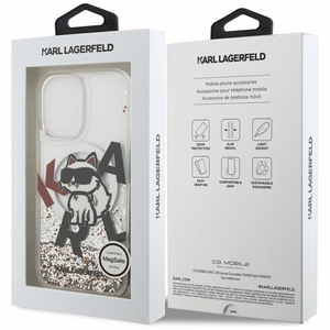 Karl Lagerfeld Liquid Glitter Choupette Logo MagSafe Ümbris jaoks iPhone 17 - Clear