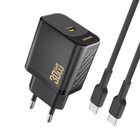 Dudao A27PCEU PD 30W GaN USB-C seinalaadija USB-C kaabliga - must