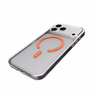 Puro Lite Mag TPU+PC Ümbris Compatible with MagSafe jaoks iPhone 17 Pro - Läbipaistev with Oranž Ring
