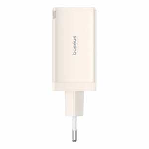 Сетевое зарядное устройство Baseus GaN5 2x USB-C + USB, 65W + кабель 1m (белое)