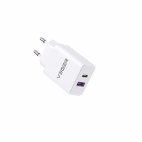 Phone laadija VEGER USB A + Typ C PD QC3.0 3A 30W VLS302U valge