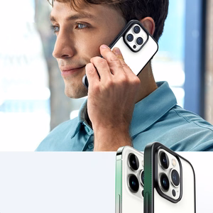 Ugreen LP635 Kickalus Protective Ümbris Hard Cover with Gel Frame and Built-in Alus jaoks iPhone 14 Pro must (90926)