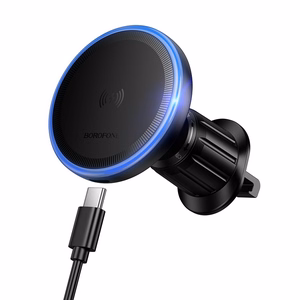 Borofone autohoidja BH224 Flash magnetiline induktsioonlaadimisega õhuventilatsiooni musta värvi