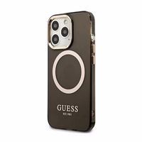 Guess kuldne Outline Translucent MagSafe ümbris jaoks iPhone 13 Pro Max - must