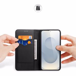 Чехол Dux Ducis Hivo для Samsung Galaxy S25 Edge с откидной крышкой и RFID-защитой - чёрный