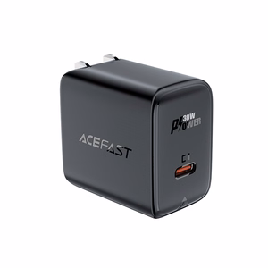 Acefast A23 30W GaN USB-C US Wall Laadija - must