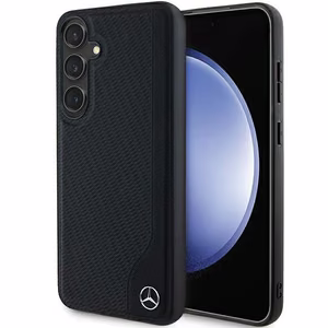 Mercedes Leather Debossed Line MagSafe ümbris jaoks Samsung Galaxy S24+ - must