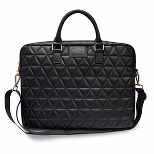 Стёганая сумка Guess для ноутбука 16" - чёрная